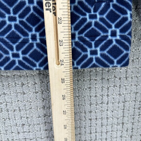 Croft & Barrow Jacket Womens Size Medium Blue Fleece Zip Up Geometric Pockets - Picture 5 of 9